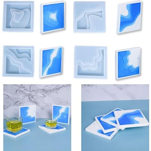 Epoxy mold resin square island coaster mold hot sale creative handmade household items