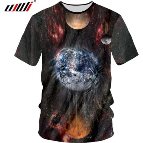 UJWI Summer Fashion T-shirt Men 3D T Shirt Space Star Print Galaxy Design Leisure Tshirt Hombre Short Sleeve Tees Shirt Tops
