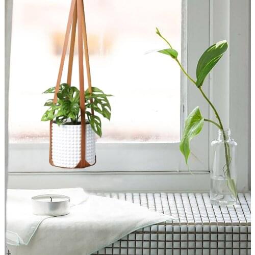 Leather Plants Hanger Rope Plant Hook Hanging Planters Durable Planting Bracket Rope Home Garden Decoration
