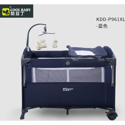 Cool Baby Crib Multi-function Folding Portable Baby Bed Cradle Bed Movable Baby Stitching Bed Baby Stuff for Newborns