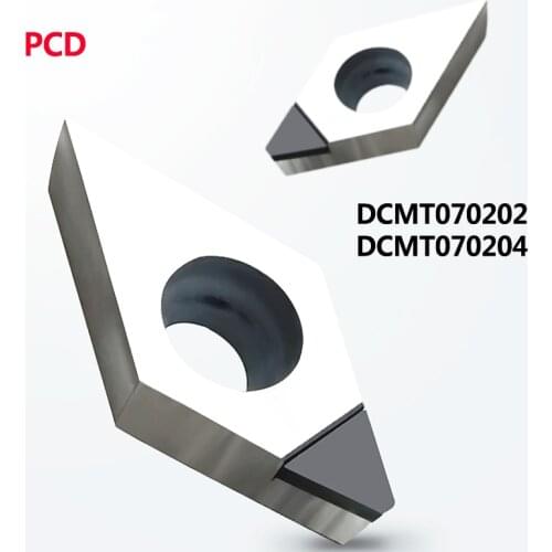 2pcs PCD CBN Diamond Inserts DCMT070204 DCMT070202 DCMT11T304 DCGT070204 DCGT11T304 CNC Lathe Turning Cutter Blade Tool
