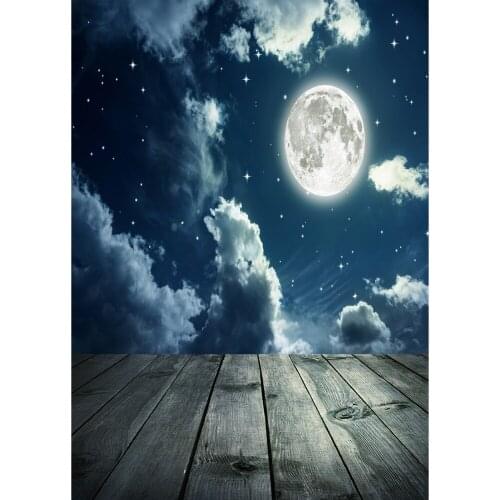 Moon Cloud Photography Backdrop Wooden Floor Background For Photograph Accessories Child Baby Cloth Background Photophone