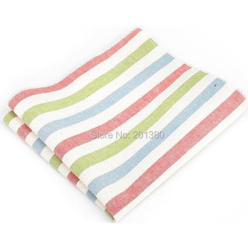 2019 men stripe pocket square plaid Handkerchief Accessories gift business cotton fashion