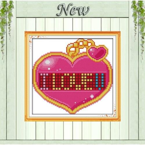 Love heart cartoon diy decor painting counted print on canvas DMC 14CT 11CT chinese Cross Stitch Needlework Sets Embroidery kits