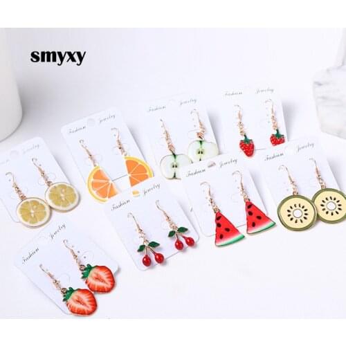 New Cute Earrings Series For Women Personality Creative Fruit Cactus Metal eardrop Earrings Funny Jewelry Best Gifts