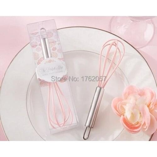 New wedding gift "The Perfect Mix" Pink Kitchen Whisk Bridal Shower Party Favors +20pcs/Lot