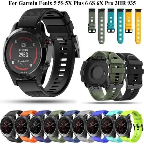 20 22 26mmSilicone Strap Bracelet For Garmin Fenix 6 6S 6X 5X 5 5S 3HR 935 945 Watch Band Quick Release Easyfit Straps Wristband