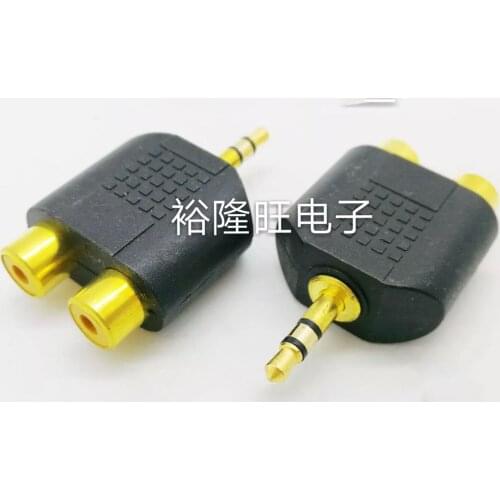 Smonisia 20pcs/lot 3.5 Male Stereo Plug To AV 2RCA Female Socket Gold-plating Mini-TRS Connector