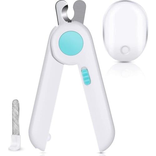 Dog & Cat Painless Nail Clipper LED Lighting Kitten Puppy Grooming Nail Cutter with Clear Guard to Avoid Over-Cutting Nails