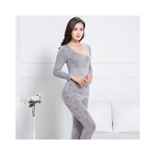 Sexy Thermal Underwear Sets Women Long Johns Suit Winter Warm Underwear Suit Ladies Bodysuit Slim Intimate Sets Female Pajamas