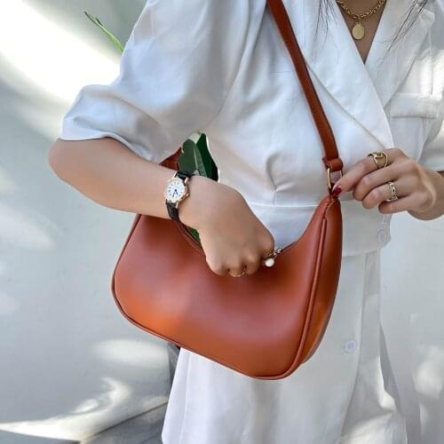 Retro Women PU Leather Shoulder Underarm Bag Casual Ladies All seasons Wild Casual Solid Color Daily Travel Handbags Purse
