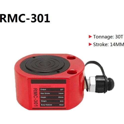 Super Thin Type Hydraulic Cylinder RMC-301 Hydraulic Lifting Jack Work Travel of 14mm Output 30 Tons