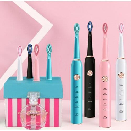Sonic Electric Toothbrush Waterproof Dwaterproof Rechargeable Water Timer Brush Portable with Clean Sensitive Toothbrush Case
