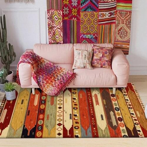 Bohemian Indian color geometric ethnic style living room bedroom kitchen bedside carpet floor mats