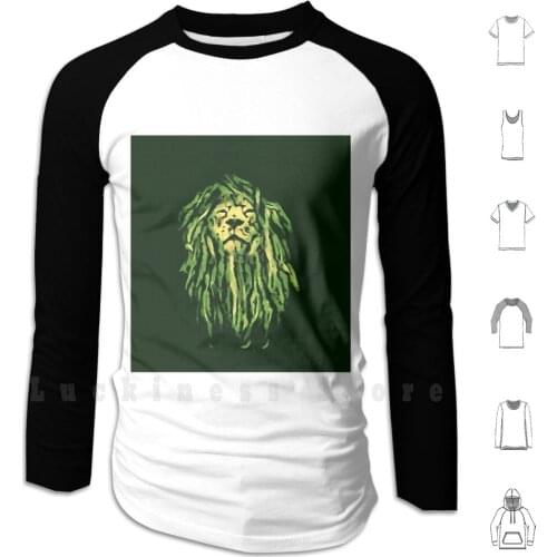 Military Rasta Lion Hoodie Long Sleeve Rasta Rastafari Lion Rasta Lion Military Soldier Soldierly Army Brave Heart