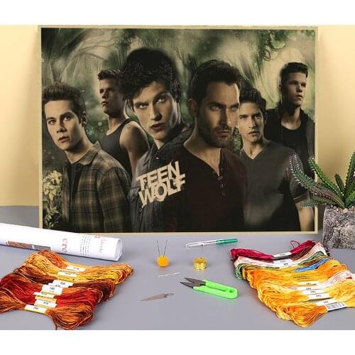 Wolf Animal Printed 11CT Cross Stitch Embroidery Set DMC Threads Sewing Painting Handicraft Craft Promotions Package