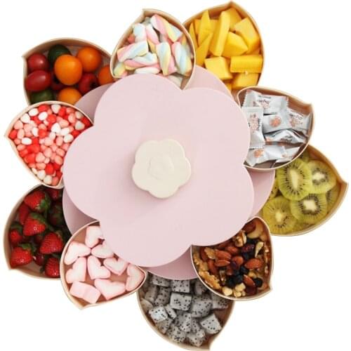 Home Decorative Tableware Candy Dish Tray Specialty Plastic Plates Snack Box Food Container Storage Box with Compartments Case