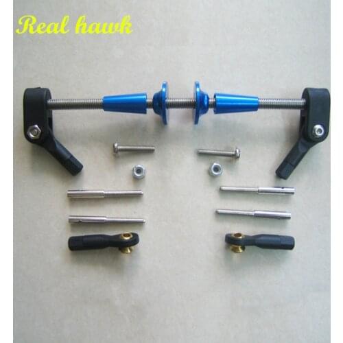 High quality adjustable 50cc/100cc rudder control horn + ball link COMBO rc aircraft rudder metal control horn COMBO