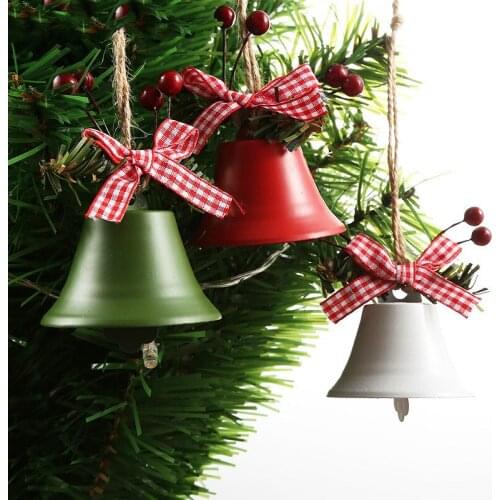 Iron Bell Christmas Tree Decor Ball Bauble Xmas Party Hanging Ball Ornament Decorations for Home Christmas Decorations Gift