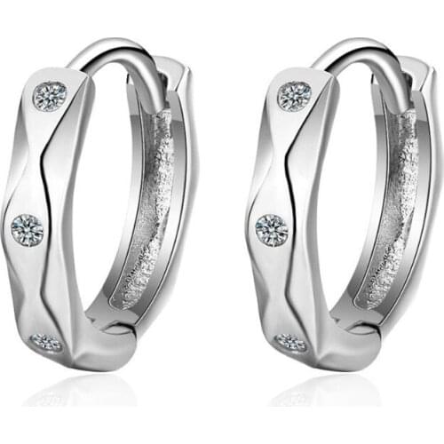 Top Quality Silver 925 Sterling Earrings Girls Jewelry Trendy Lady Rose Gold Hoop Earring Female Princess Accessories Women CZ