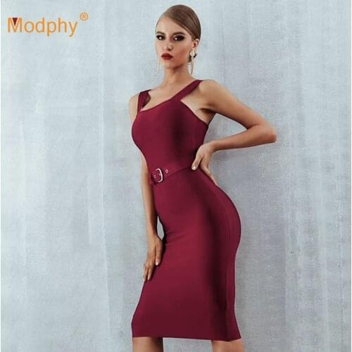 2020 Autumn New Womens Sexy Spaghetti Strap Sleeveless Backless Belt Bodycon Dress Fashion Celebrity Party Club Dress Vestidos