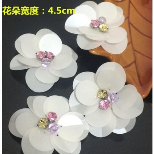 10pc Handmade sequins collar Patch applique embroidery flower patche for clothing shoes bags Sewing Craft decoration accessories