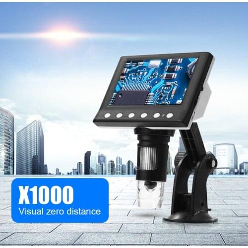1000X Electronic 4.3 Inch Display VGA Digital Microscope 8 LED Magnifier
