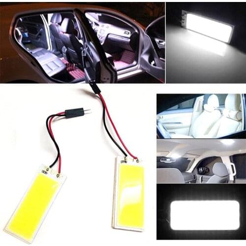 2pcs/set 12V 6W 36SMD COB LED Car Interior Dome Panel T10 Festoon BA9S Light Bulb