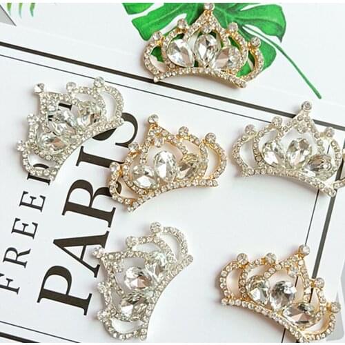 20pcs Silver/Gold Plated Crystals Rhinestones Crown For Kids Hair Ornament Scrapbooking Bride Headwear Accessories Craft Diy