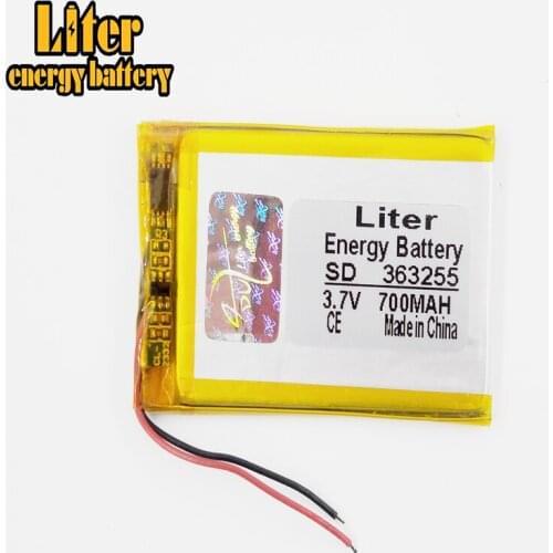 3.7V,700mAH,363255 Polymer lithium ion / Li-ion battery for TOY,POWER BANK,GPS,mp3,mp4,cell phone,speaker