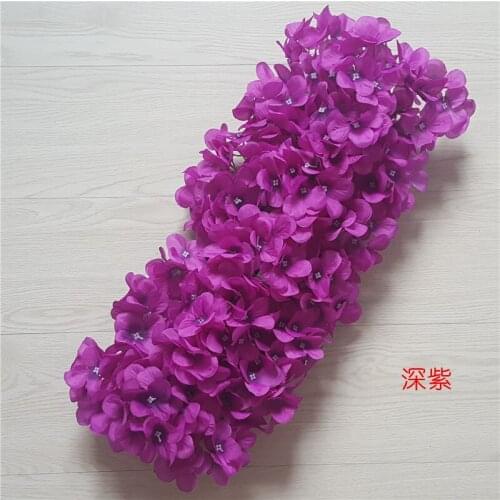 48*25cm Simulation Hydrangea Flower Wall Wedding Background Road Leading Decorative Hydrangea Artificial Flower Row Silk Flowers
