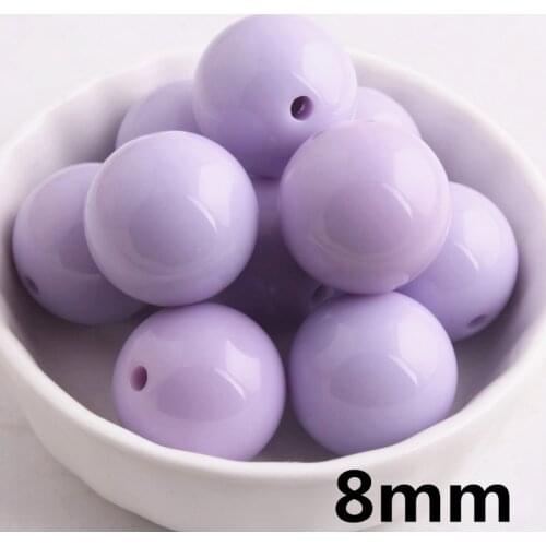 50pcs 8mm Round Shape Bead Acrylic Beads DIY Jewelry Making Beads For Bracelet Necklace Clothes Accessories
