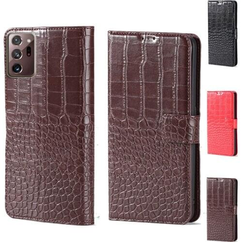 Crocodile design Flip Leather Wallet Phone Case For Samsung Galaxy Note 20 Ultra Stand function Phone cover card slot
