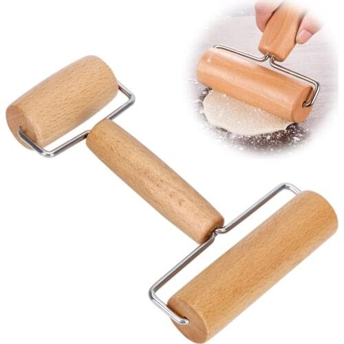 NICEYARD Wooden Rolling Pin H-shaped Fondant Cake Dough Roller Non-stick Cooking Tools