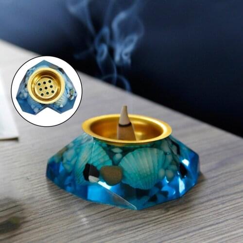 Incense Cone Burner Holder Decorative Mini Censer Sea Ash Catcher Stove