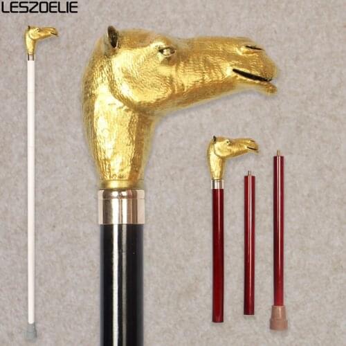 For Middle East Gold Camel Handle Walking Stick Man Fashionable Detachable Black Walking Cane Women Party Decorative Stick