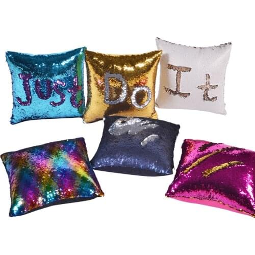 Home Decor Double sided Magic Reversible Sequin Pillow Case Cushion Cover Decorative Sofa Living Room Polyester pillowcase 40x40