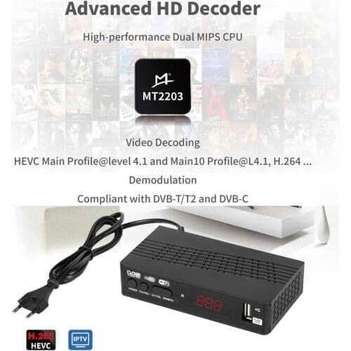 DVB-T2 Dual Band TV BOX High Definition 1080P TV Set top Box Multi Interface Intelligent Coding TV Box for Home US/UK/EU Plug