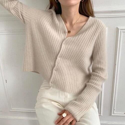 Makuluya Sweet Cute All-Match Women Female Vintage Casual Classic Thin Knitted V-Neck Sweaters Cardigan Coats Open Stitch L6