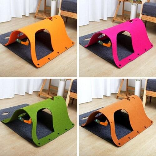 Cat Tunnel DIY Combination Felt Nest Mint Toy Rolling Dragon Multifunctional Brown Tent Foldable Interactive Pet Supplies