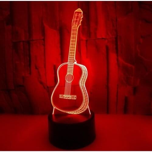 Creative LED Night Light 7 Color Changing 3D Guitar Shape Touch Lamp Decorative