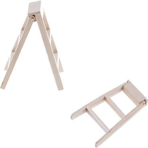Best Sale 1:12 Dollhouse Miniature Furniture Wooden Ladder 5.4cmx3.1cm