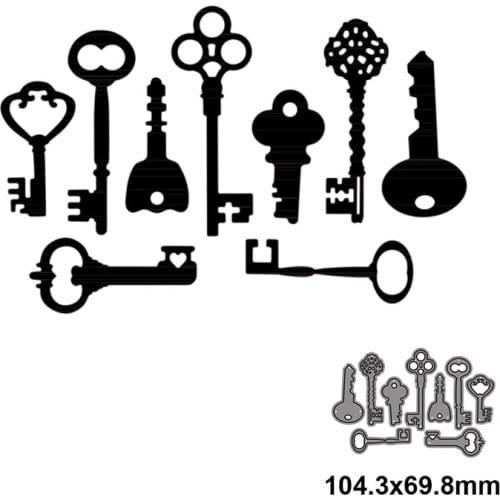 9pcs Metal cutting die cut mold different forms of keys for card making scrapbooking paper photo album craft template mold 2021