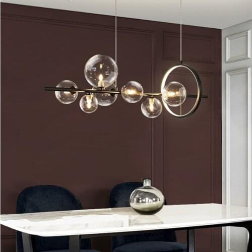 Modern Creative Metal Chandelier lighting 7/10 Clear Glass Bubbles G9 Sockets Light Fixture Home Lights Living Room Kitchen