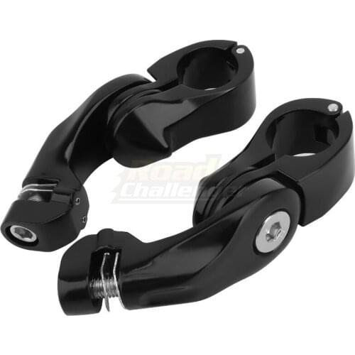 Motorcycle 32mm Black Short Angled Adjustable Highway Footpeg Foot Peg Mount Kit For Harley For Kawasaki For Honda