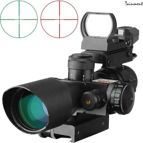 New Tactical Rifle Scope Red Laser Caps 2.5-10x40 Mini Reflex 3 MOA Green Red Dot Sight Aimpoint Sight for Outdoor Hunting, Game
