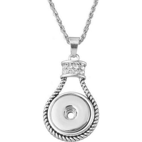 New Elegant Snaps Necklace & Pendants Fit DIY 18MM Snap Buttons Jewlery With Chain