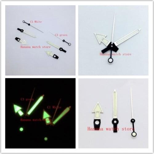 Fit for NH35 NH36 7S26 Movement C3 Green Luminous Silver Color Watch Hand Needles