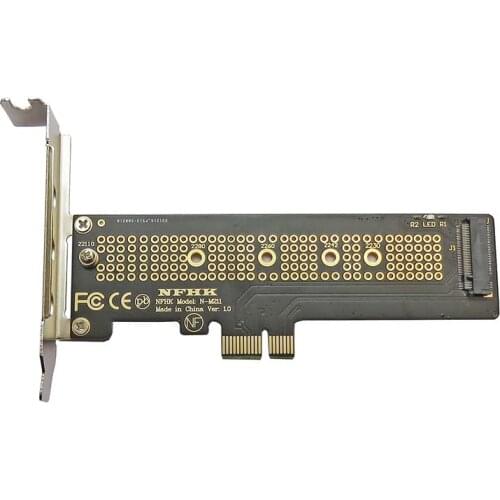Half-height Bracket 22110 NVMe M.2 NGFF SSD to PCIe X1 4.0 Adapter Card Adapter