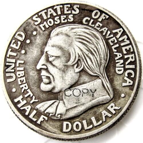 USA 1936 Cleveland Centennial Commemorative Half Dollar Silver Plated Copy Coin